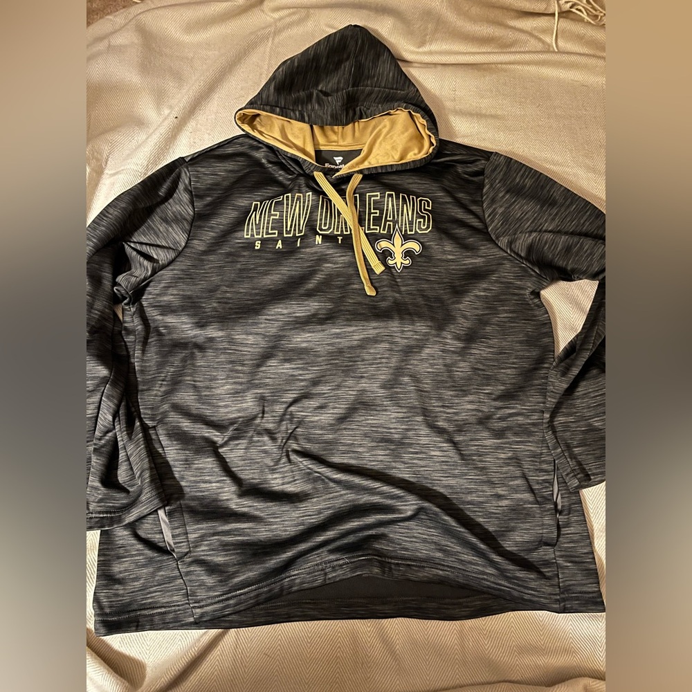 Fanatics New Orleans Saints sweatshirt/hoodie SZ XL. Black/grey heather & Gold